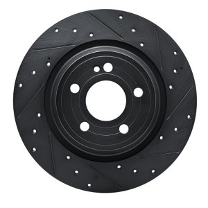 Mercedes-Benz EQB 300 Brake Rotor (1) - Rear Right - R1 Concepts - Drilled & Slotted - Black - `20-`25